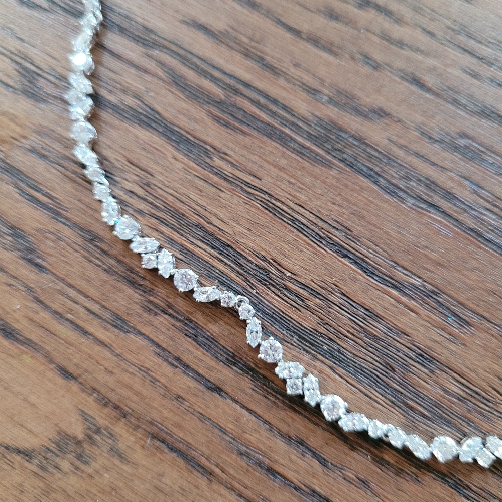 Nadri Silver Crystal Tennis Necklace - Picture 3 of 6